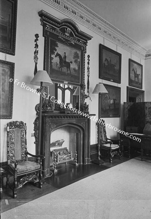 DROMOLAND CASTLE FIREPLACE IN MAIN HALL